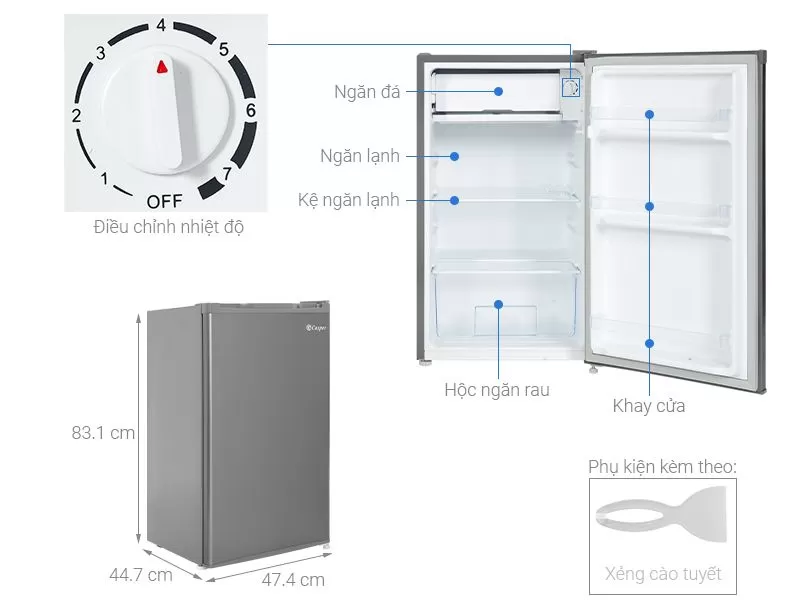 Tủ lạnh Casper 95 lít RO-95PG - giá tốt, có mua trả góp